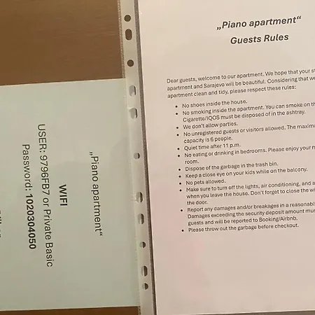 Piano In Center - Fully Equipped - Free Parking Sarajevo